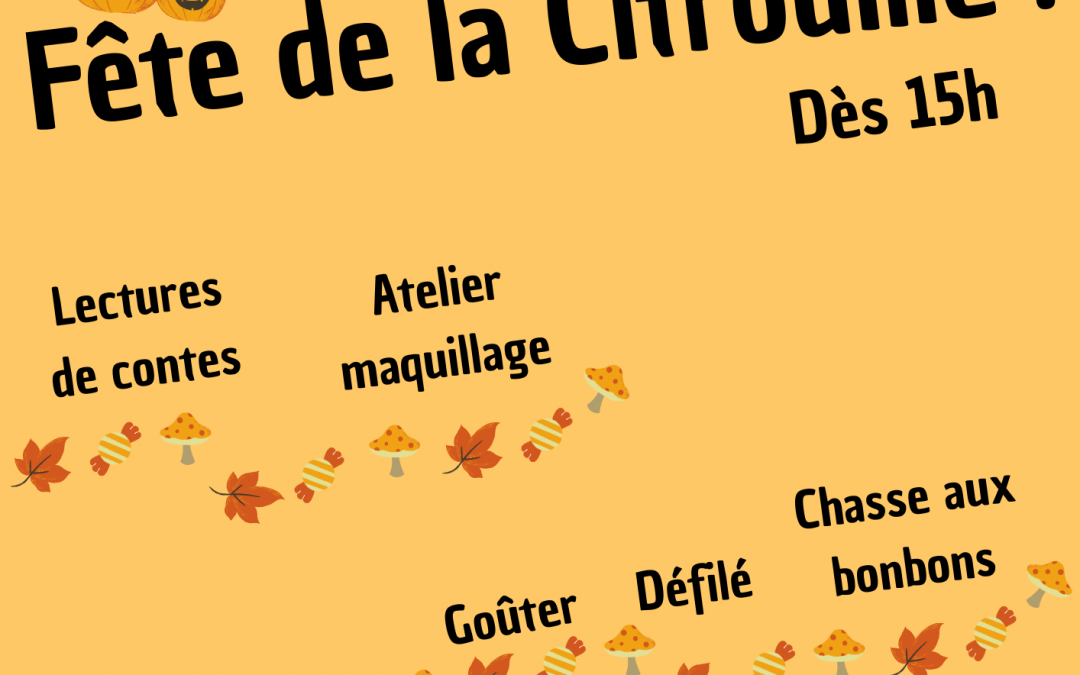 Samedi 30 octobre : Fête de la Citrouille !