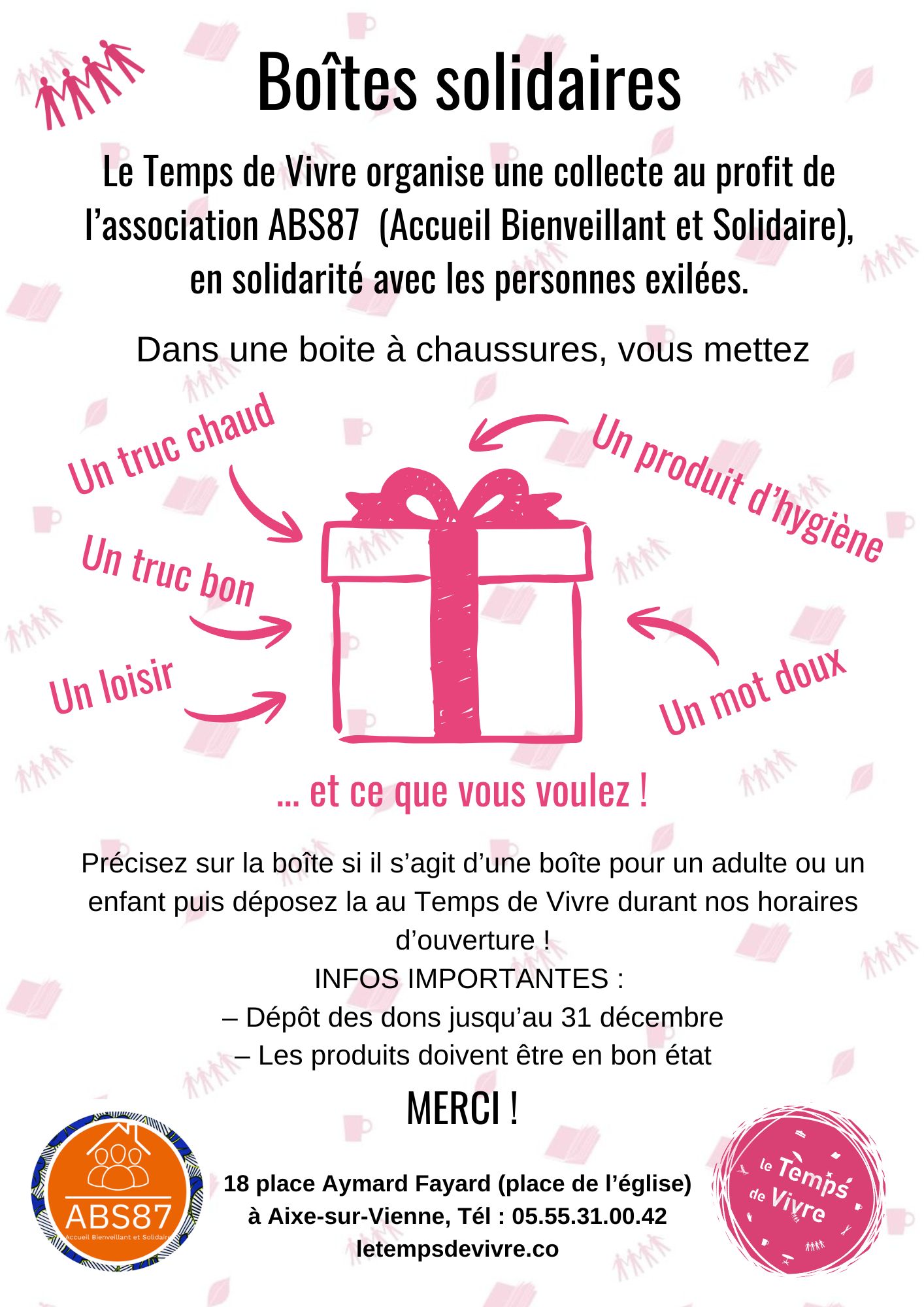 Boîtes solidaires ABS87 Collecte de boites solidaires décembre 2025